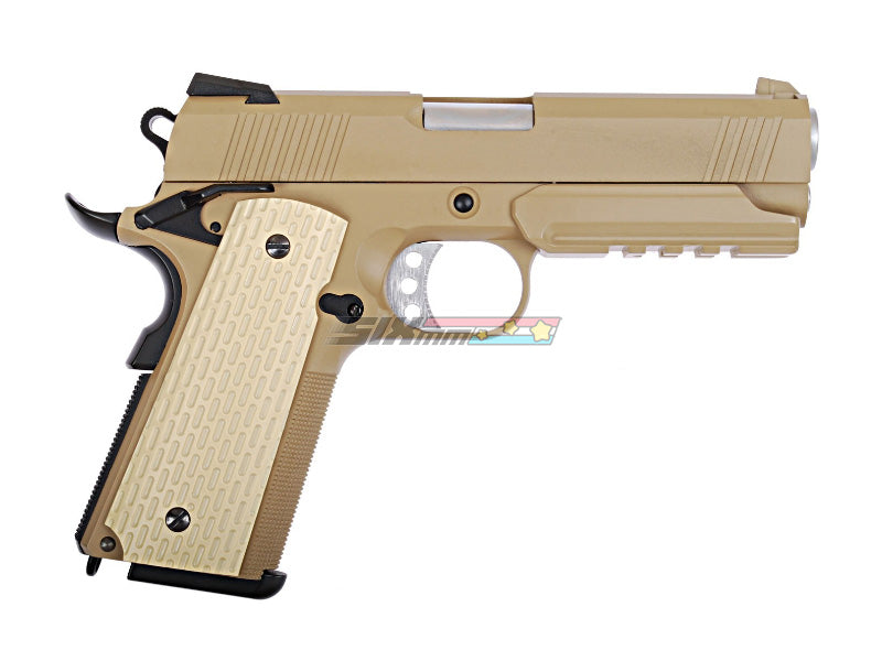 WE-Tech] 4.3 1911 Desert warrior GBB Pistol[Tan] – Asiaairsoft