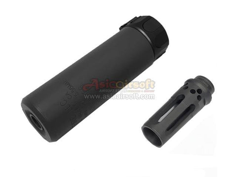 [Airsoft Artisan] SF Style 127mm Socom Silencer W/ 4 Prong Flash Hider[BLK]