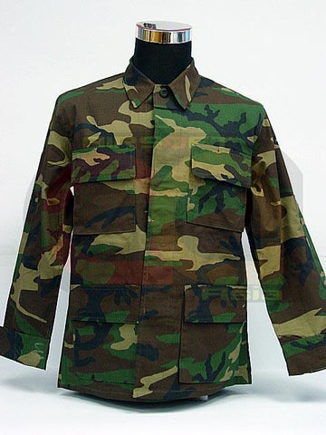 SWAT Airsoft Camo Woodland BDU Uniform Shirt Pants S