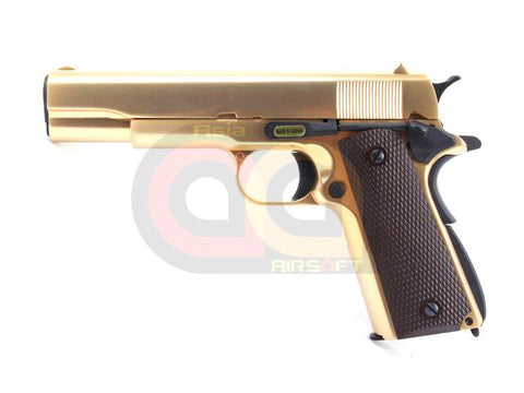 [WE] M1911 Full Metal GBB Airsoft Pistol [Without Marking] [Gold, W/ Brown Grip]