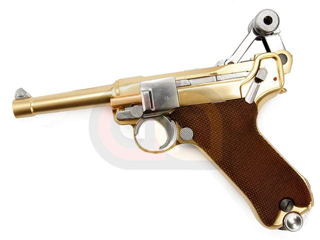 WE-Tech] Full Metal Luger P08 4 inch Gold GBB Pistol [Gold