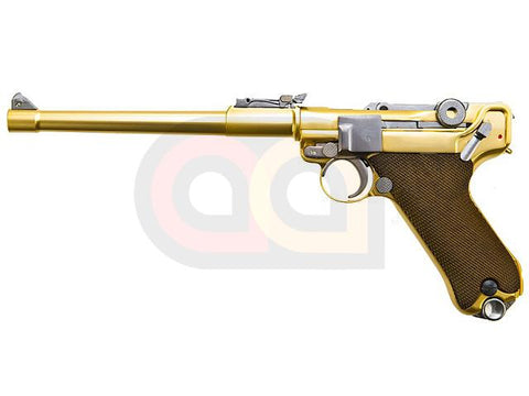 [WE] Full Metal Luger P08 8 inch Gold GBB Pistol [Gold]