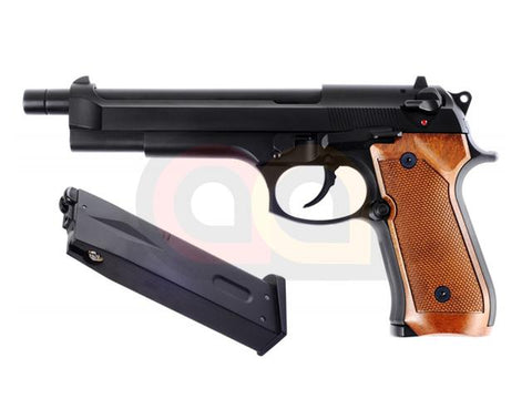 [WE] M92F Airsoft GBB Pistol with Brown Grip [No Marking][Long]