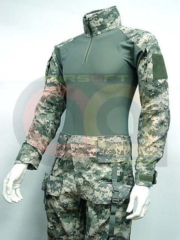 Combat Shirt&Pants Digital ACU Camo w/Elbow Knee Pad L