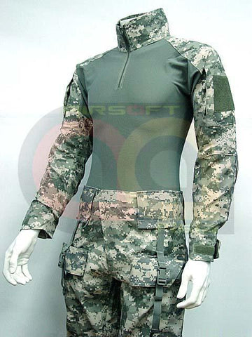 Combat Shirt&Pants Digital ACU Camo w/Elbow Knee Pad XL