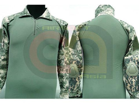 Tactical Combat Shirt w/ Elbow Pad Digital ACU Camo L