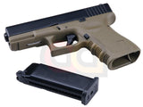 [KJ WORKS] G23 Airsoft GBB Pistol with [Metal Slide][OD]