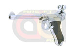 [WE] Full Metal Luger P08 6inch SILVER GBB Pistol