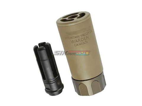 [5KU] QD Warden Blast Silencer with -14mm CCW Flashider[Tan]