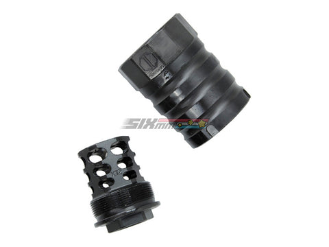 [5KU] Steel Facemount X12 AK Flash Hider[For -14mm CCW Barrel Threaded][BLK]