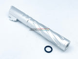 [5KU]Tornado 5 Inch Aluminium Threaded Outer Barrel [For Tokyo Marui Hi-Capa 5.1 GBB][Bright SV]