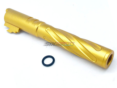 [5KU]Tornado 5 Inch Aluminium Threaded Outer Barrel [For Tokyo Marui Hi-Capa 5.1 GBB][GLD]