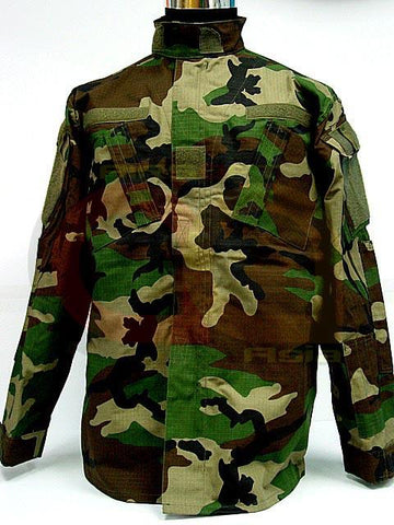 US Airsoft Camo Woodland BDU Uniform Set Shirt Pants S