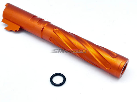 [5KU]Tornado 5 Inch Aluminium Threaded Outer Barrel [For Tokyo Marui Hi-Capa 5.1 GBB][Bright Orange]