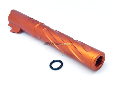 [5KU]Tornado 5 Inch Aluminium Threaded Outer Barrel [For Tokyo Marui Hi-Capa 5.1 GBB][Orange]