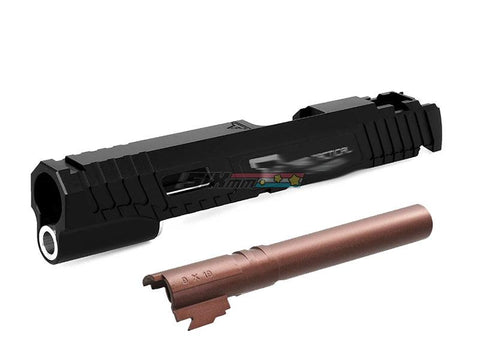 [Gunsmith Bros] TTI Slide W/ Silver Spring Plug & Bronze Outer Barrel[For Tokyo Marui Hi-Capa GBB Series][BLK]