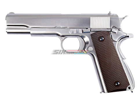 [WE-Tech] 1911 US Government Full Metal GBB Pistol[Silver W/ Brown Grip][SV]