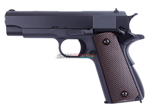 [WE-Tech] Full Metal 1943 US Government Airsoft GBB Pistol[BLK W/ Brown Grip][Short Ver.]