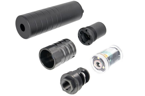 [RGW] Omega 9K Dummy Silencer[-14mm CCW, MP5 Adapter][W/ 5KU Tracer Unit][BLK]
